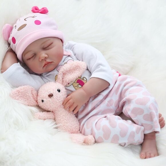 🆕22 Inches Girl Soft Vinyl Realistic Baby Doll Newborn Reborn Baby Doll 3+ - Picture 1 of 4